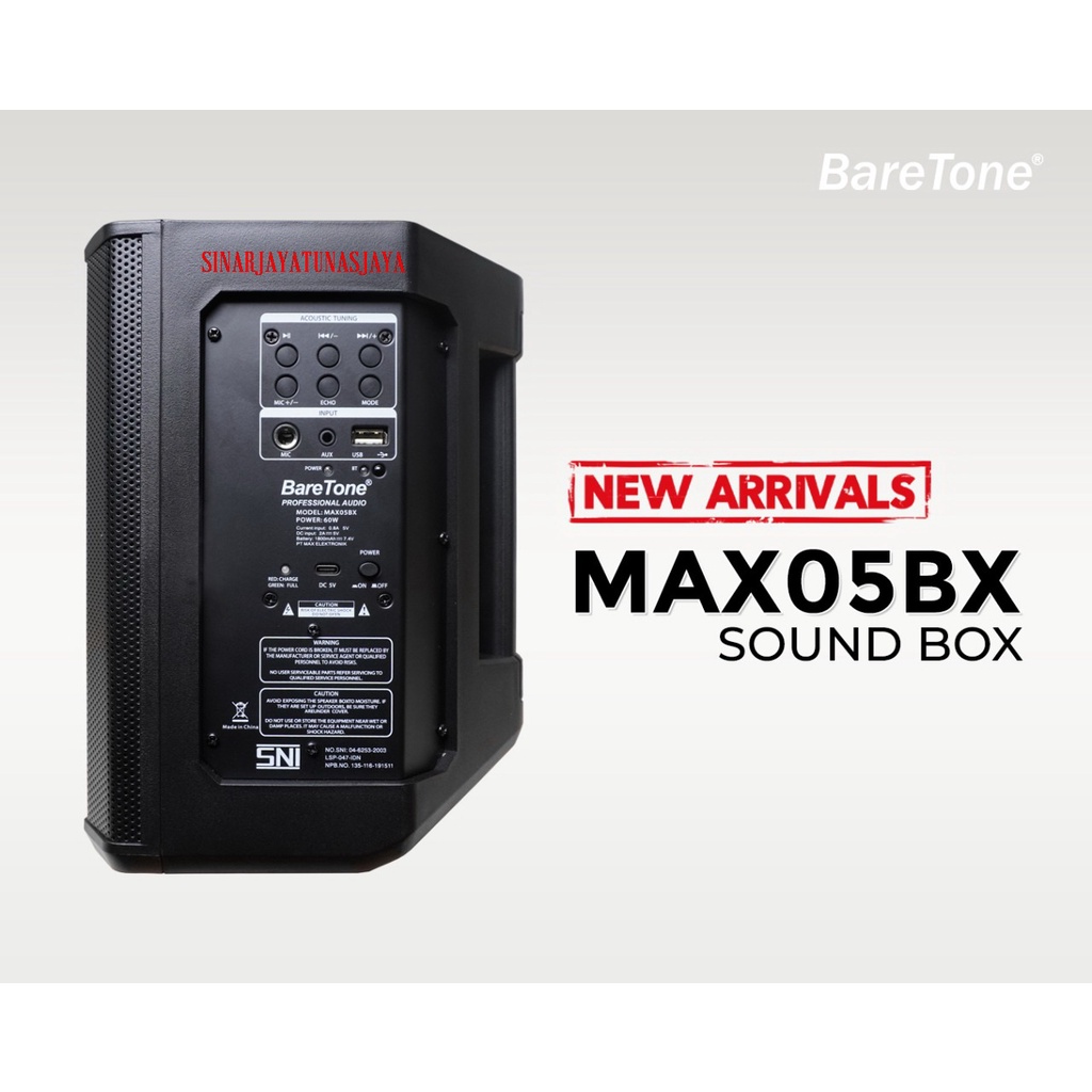 BareTone Speaker Portable MAX05BX 5 inch