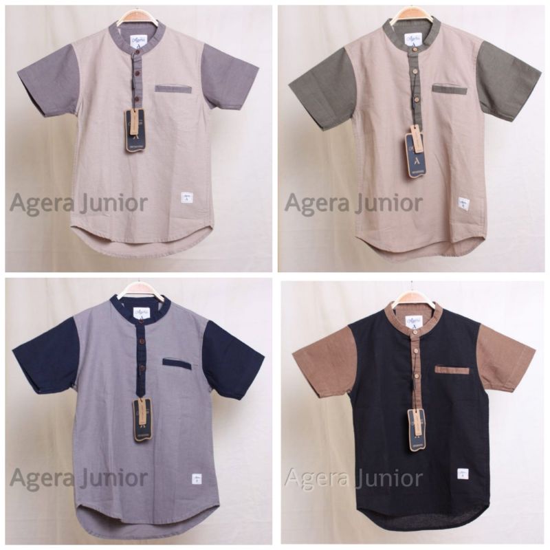 BAJU KEMEJA KOKO KEMKO ANAK LENGAN PENDEK KOMBINASI by AGERA JUNIOR 2