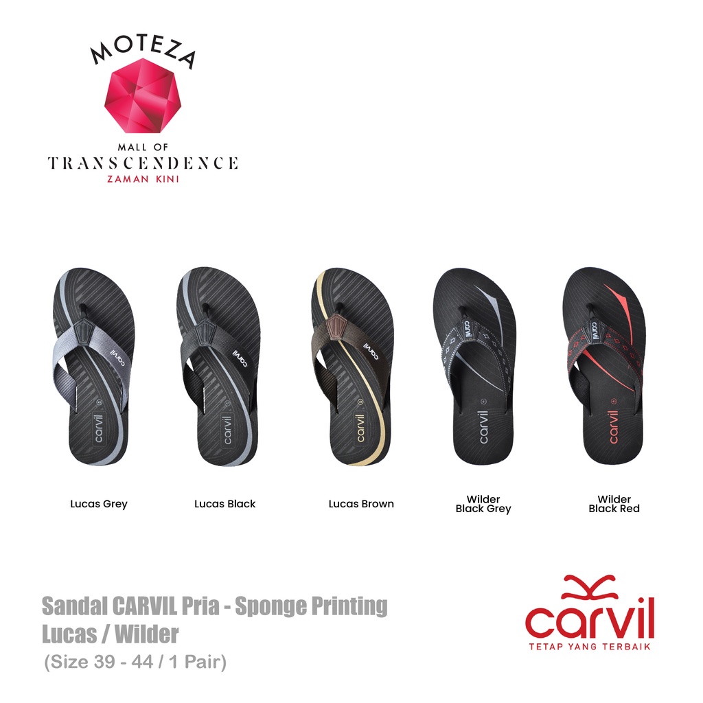 Moteza Sandal Jepit Carvil Pria / Sendal Cowok Original TERLARIS TERMURAH - LUCAS / WILDER