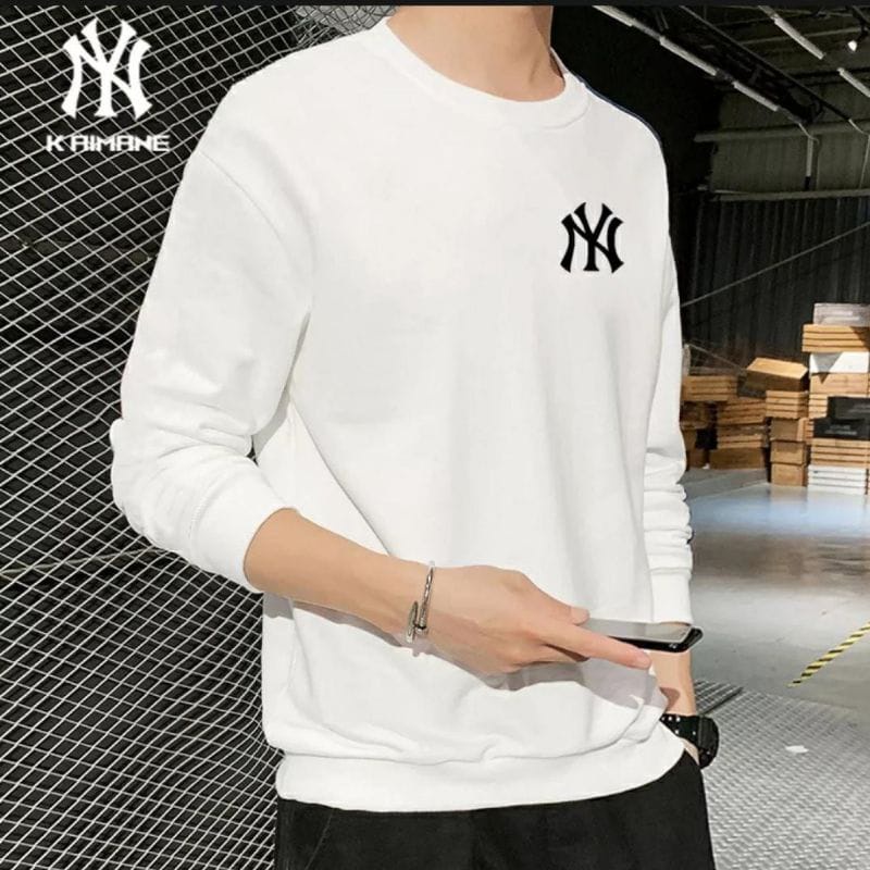 baju lengan panjang pria unggulan logo NY / kaos distro keren dan kekinian