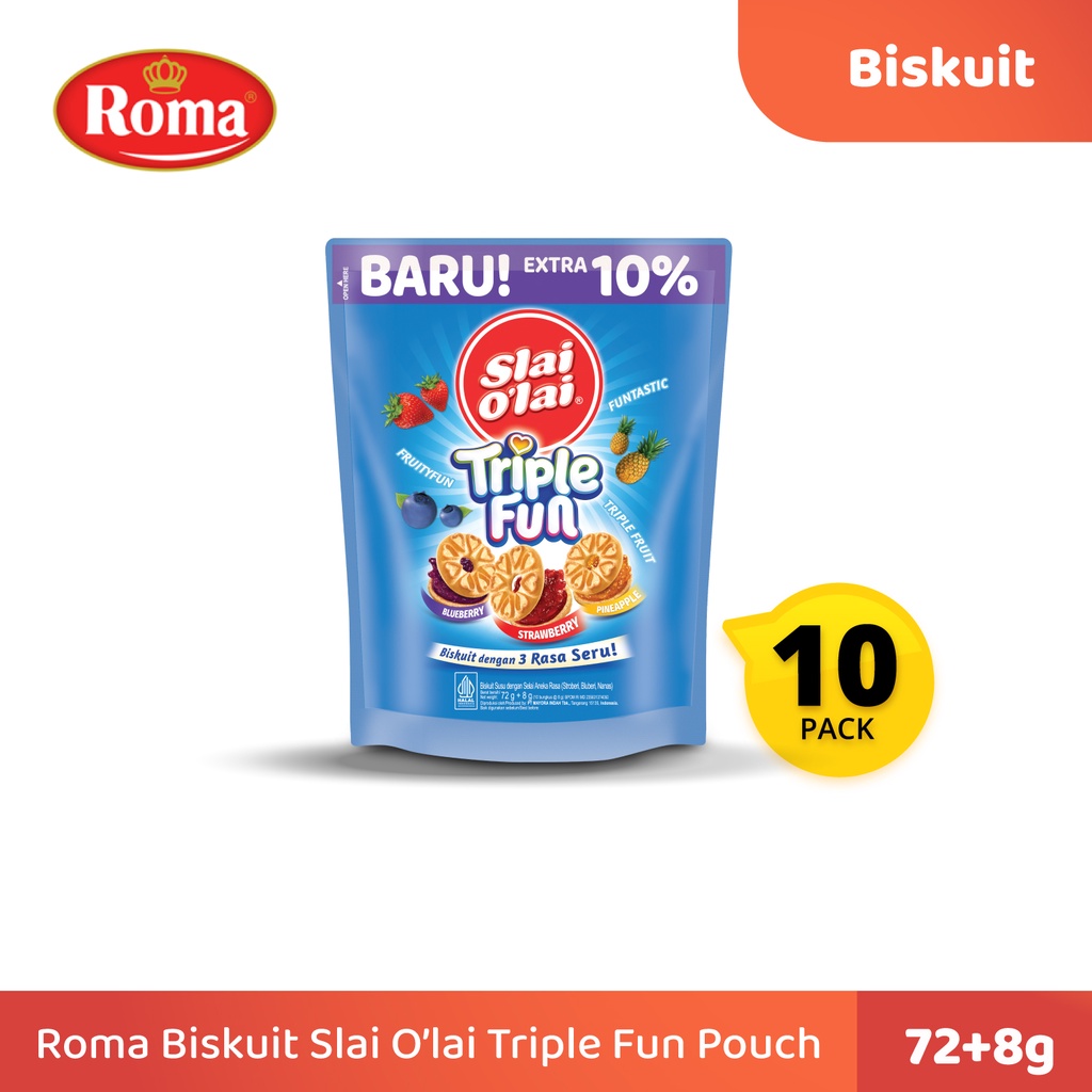 

Roma Biskuit Slai Olai Triple Fun Pouch