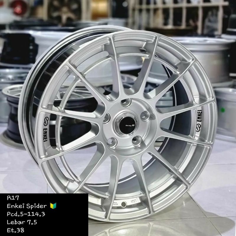 velg mobil racng enkei spider ring 17 lebar 7,5 et 38 untu terios ruah xpander hrv civic voxy innova