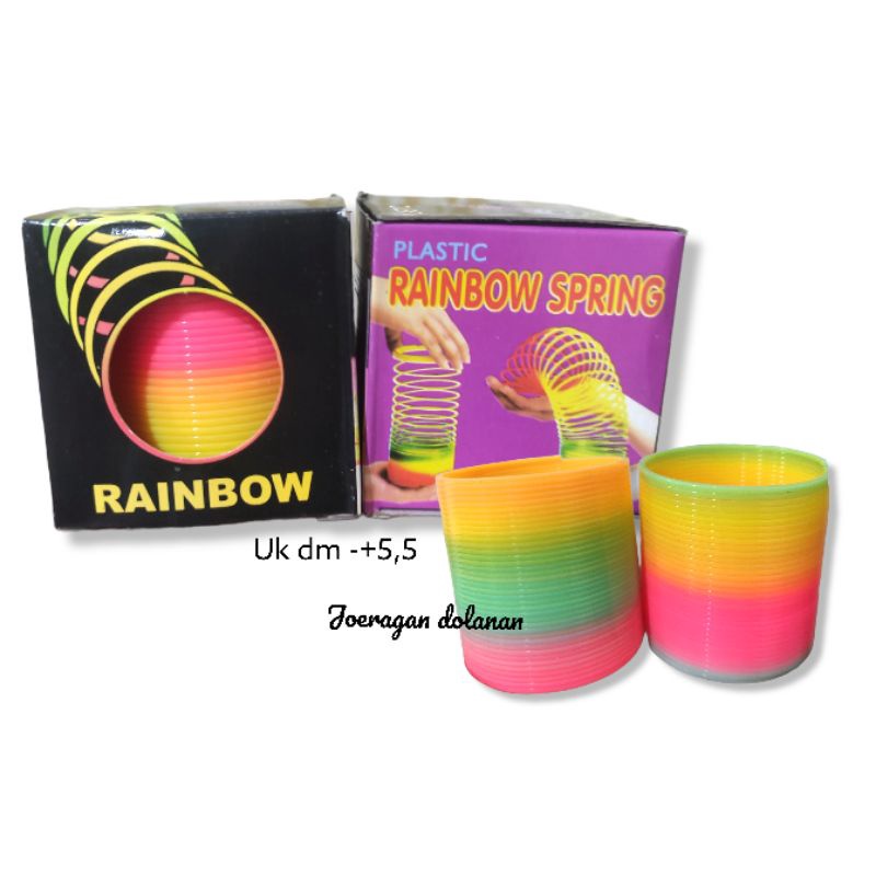 Mainan Baby Rainbow Magic Spring Mainan Plastic Magic Spiral Rainbow