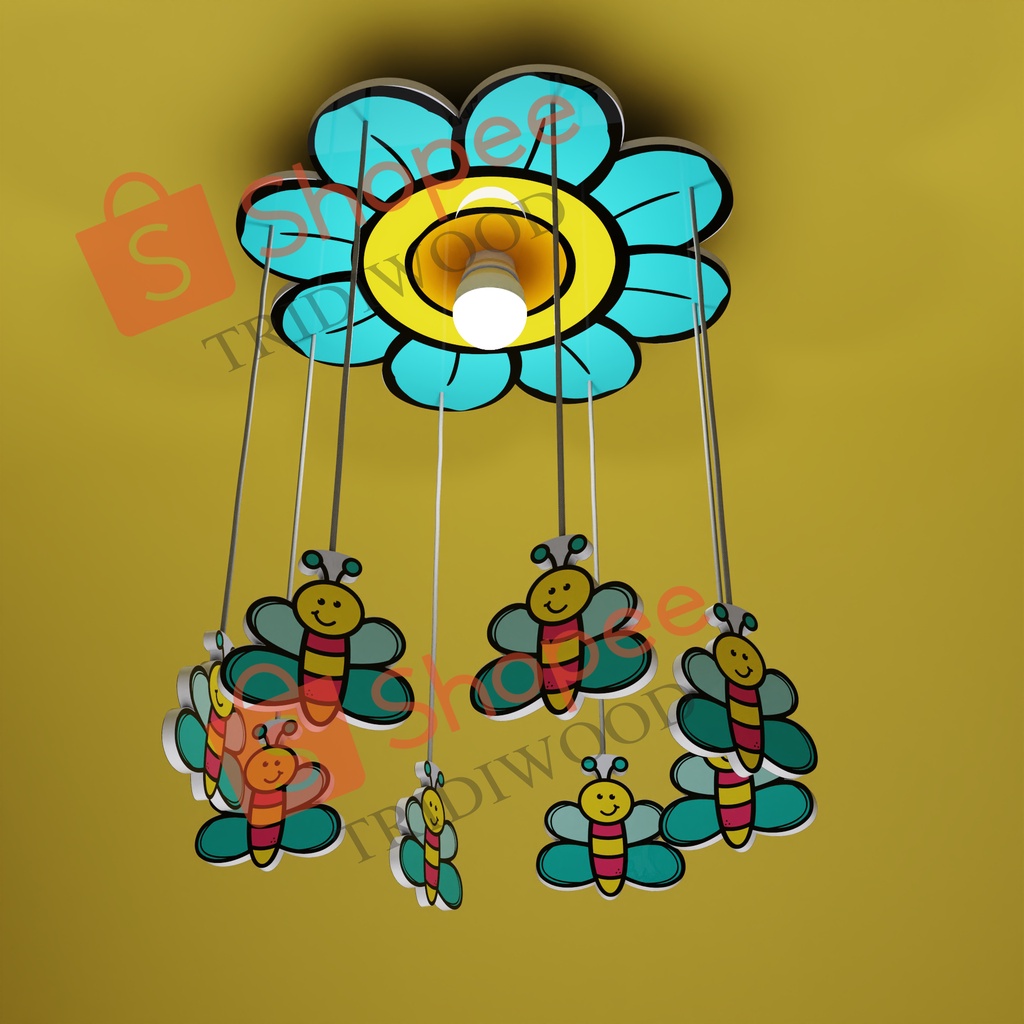 LAMPU PLAFON BERBENTUK BUNGA