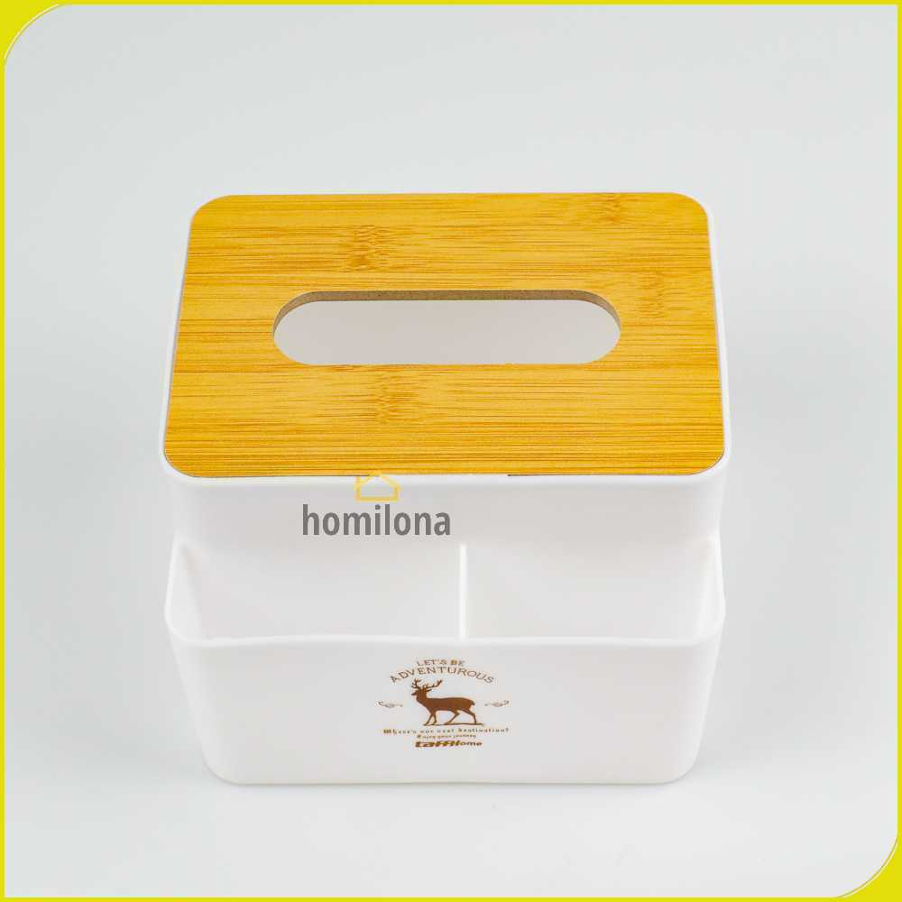 TaffHOME Kotak Tisu Kayu Multifungsi Tempat Remot Organizer Box - ZJ008