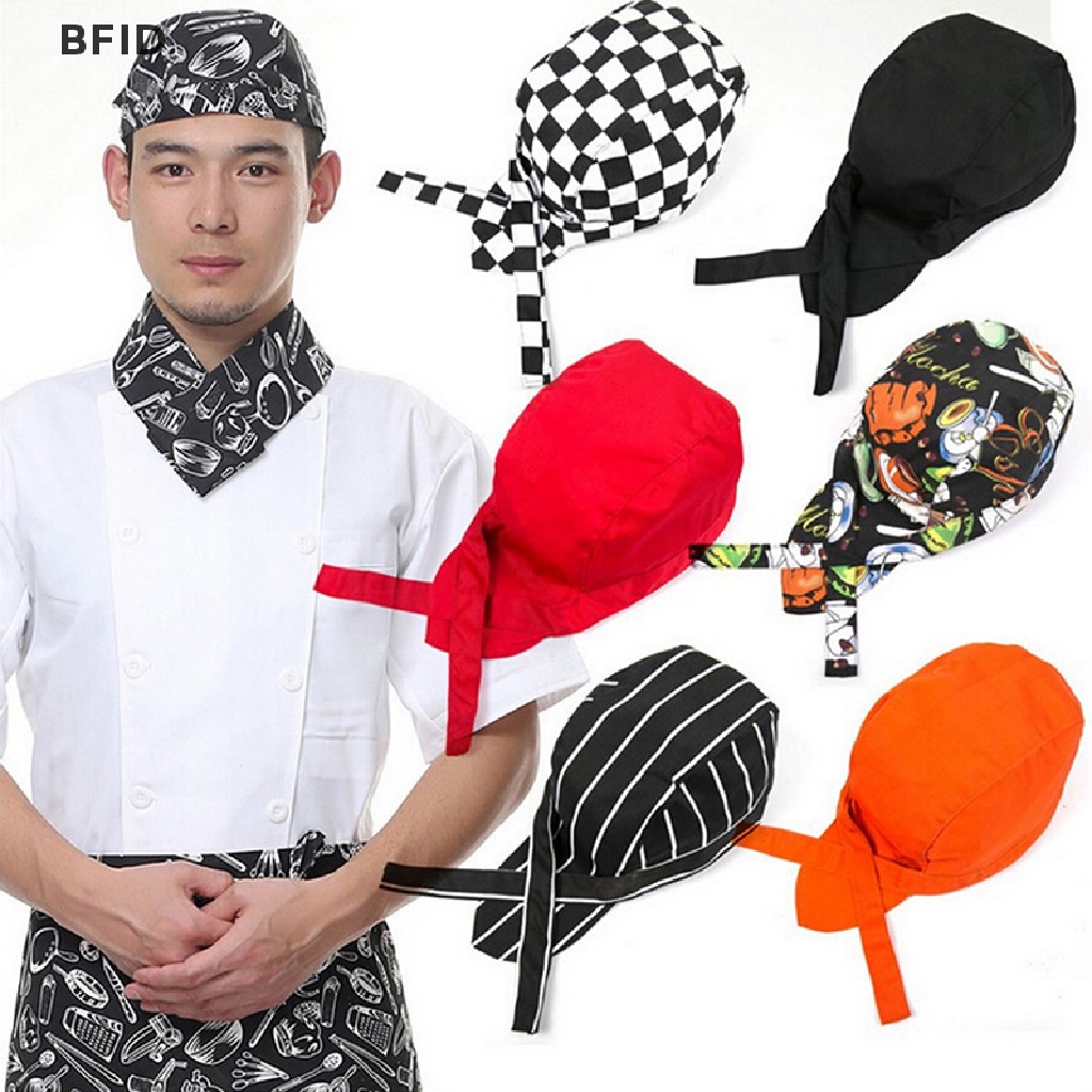 [BFID] Colourfull Pirates Chef Cap Skull Cap Topi Koki Profesional Catering Aneka Warna, [ID]