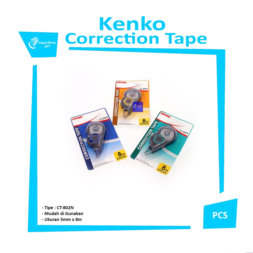 

KENKO - CT-802N Correction Tape 5mm x 8mtr - Pcs