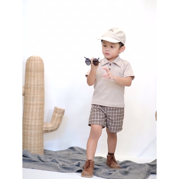 RACHIDKIDS / SETELAN COUPLE ANAK / TARTAN SKORT SET