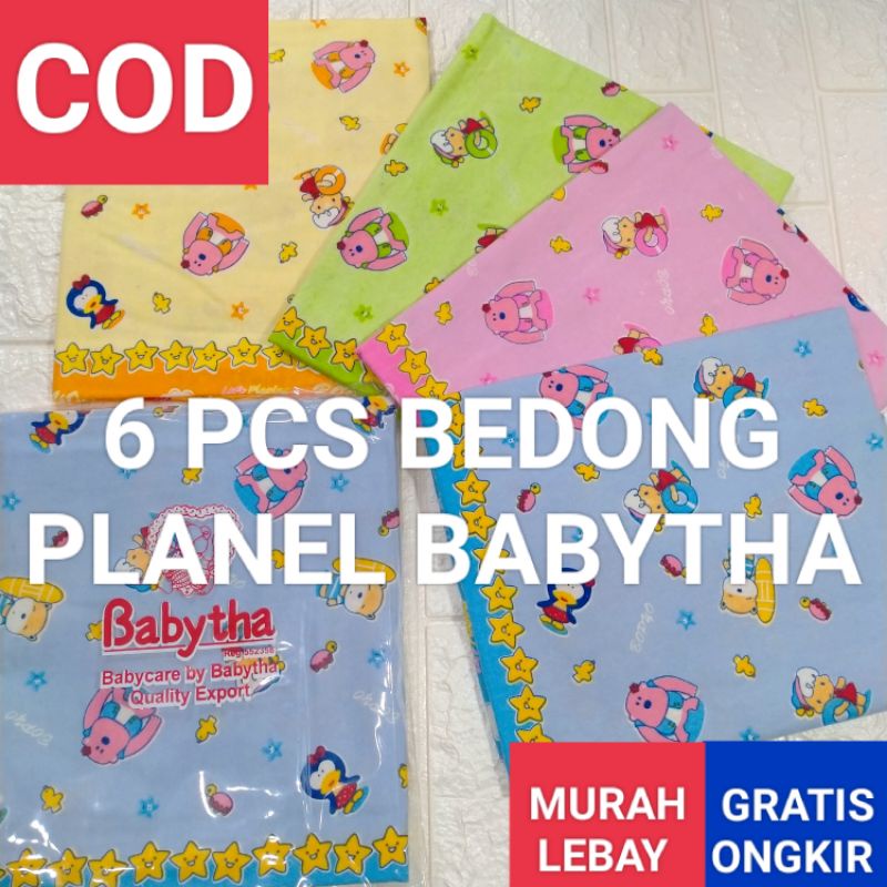 GROSIR 6 PCS BEDONG BAYI PLANEL BABYTHA SNI WARNA MOTIF GAMBAR KARAKTER | BEDONG KAOS POLOS MOTIF GA