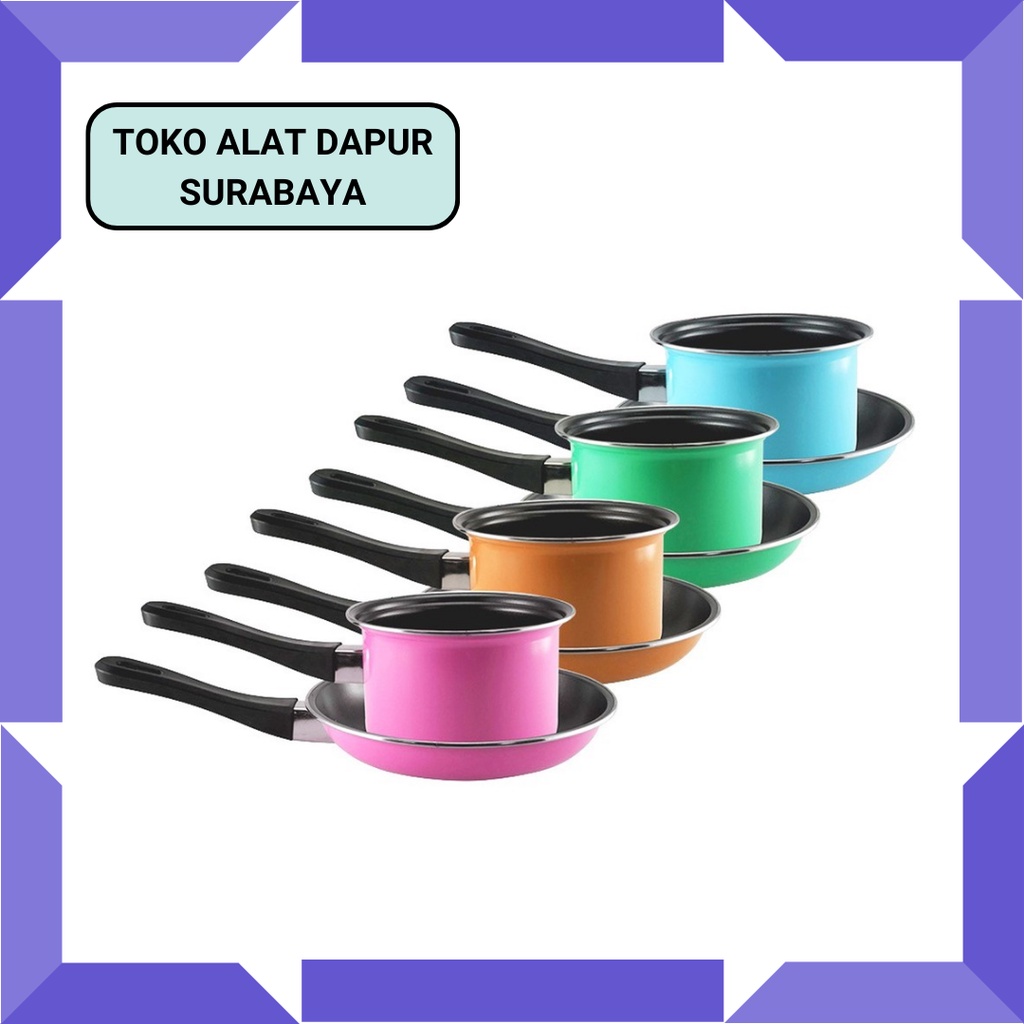 Frypan Maspion Pastela Set Milk Pan 14cm 20cm Panci Gagang Set 2pc