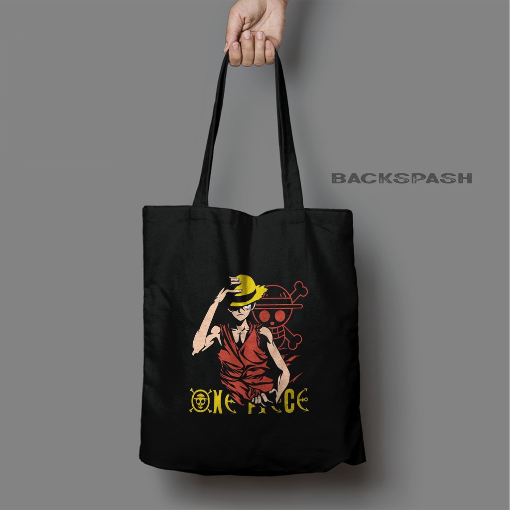 TOTEBAG ANIME ONE PIECE HITAM CUSTOM PRIA DAN WANITA