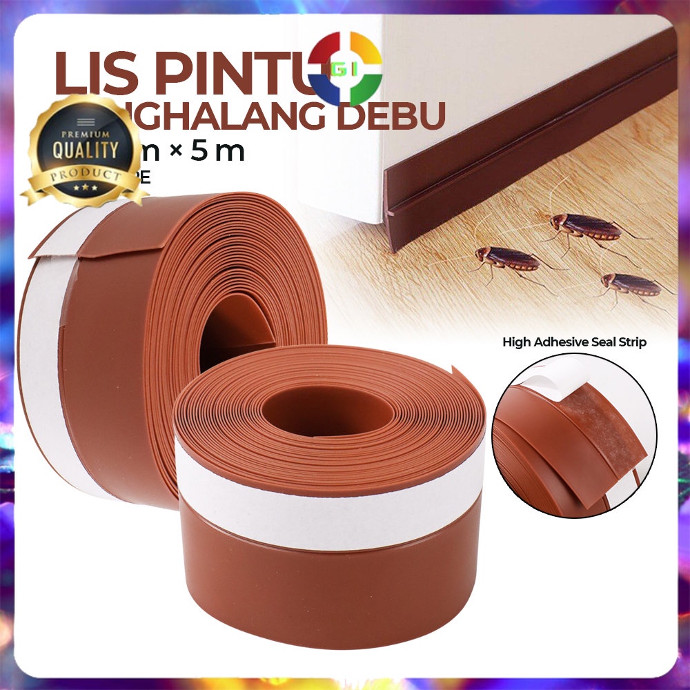 Lis Karet PVC Penghalang Kecoa dan Debu Pintu 5M 45 mm x 5 m Brown COD