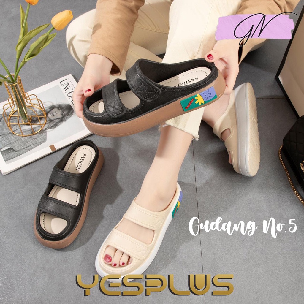 GN-029-1-3 &amp; 5 Sandal Jelly Wanita Fashion Tali Dua Model Terbaru Import PCU