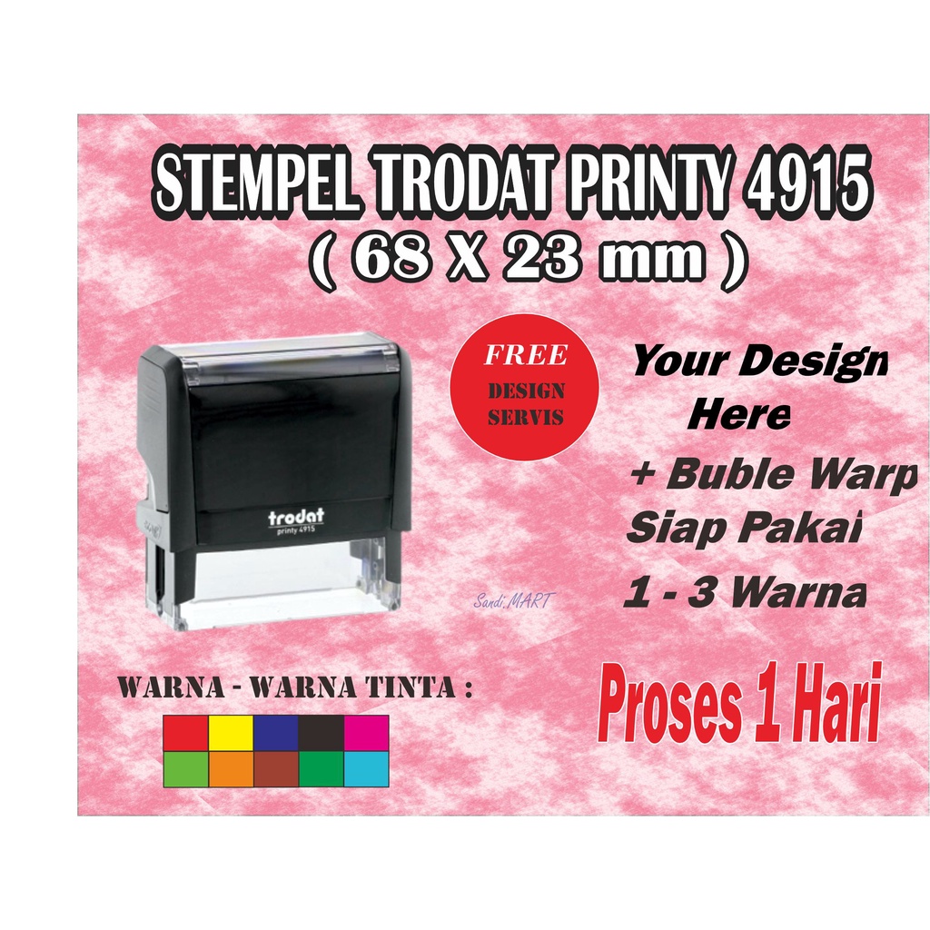 

Stempel Trodat 4915 (68x23mm) Stempel Perusahaan Stempel Praktis Stempel 2 - 3 warna | Tanda Tangan