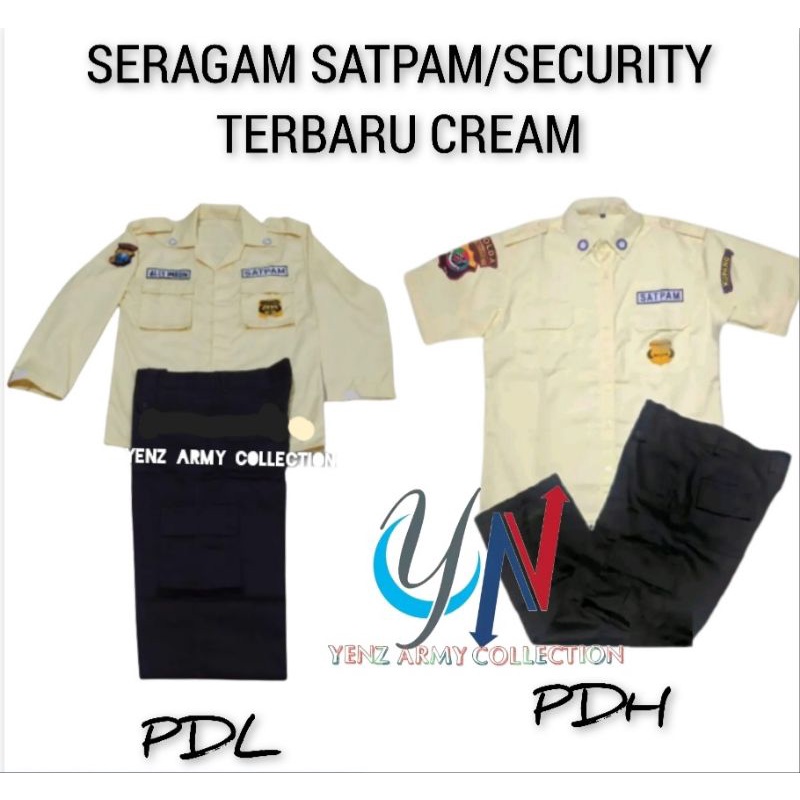 Stelan satpam security pdl pdh terbaru cream