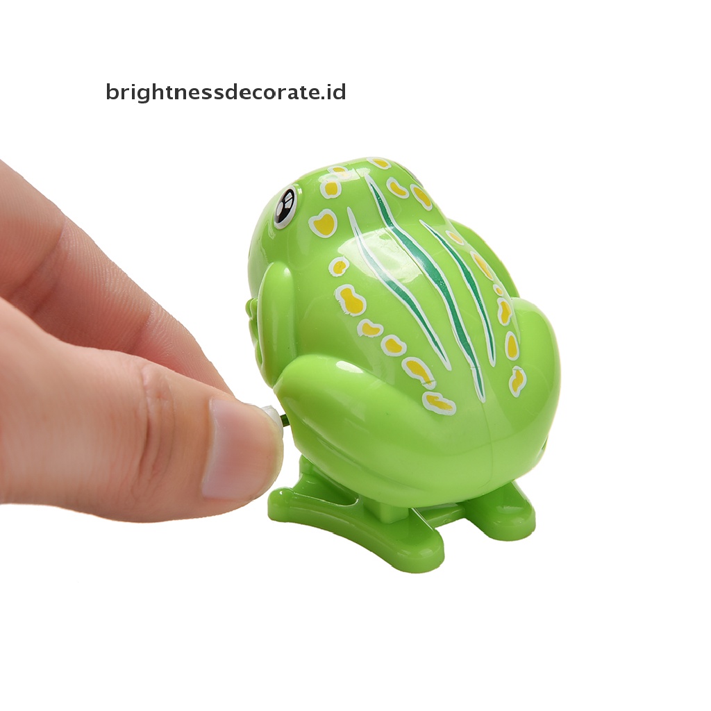 [Birth] 1pcs Wind up Frog Plastik Jumping Animal Mainan Jarum Jam Edukasi Klasik [ID]