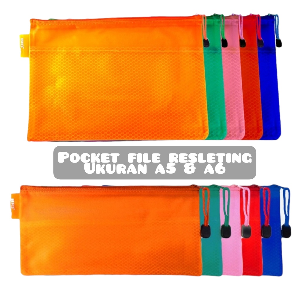 

Pocket File / Map Folder / Map Kain Resleting BIG Ukuran A5 & A6