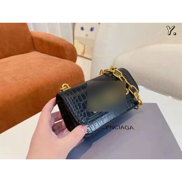 BJ61807 (DAPAT BOX + INVOICE) - BLACK/WHITE - TAS SLEMPANG CLUTCH PESTA BALENCI TALI RANTAI WANITA FASHION IMPORT MODIS ELEGAN TERMURAH TERLARIS TERBARU BAGSTORE JAKARTA TAS BATAM ZC1807