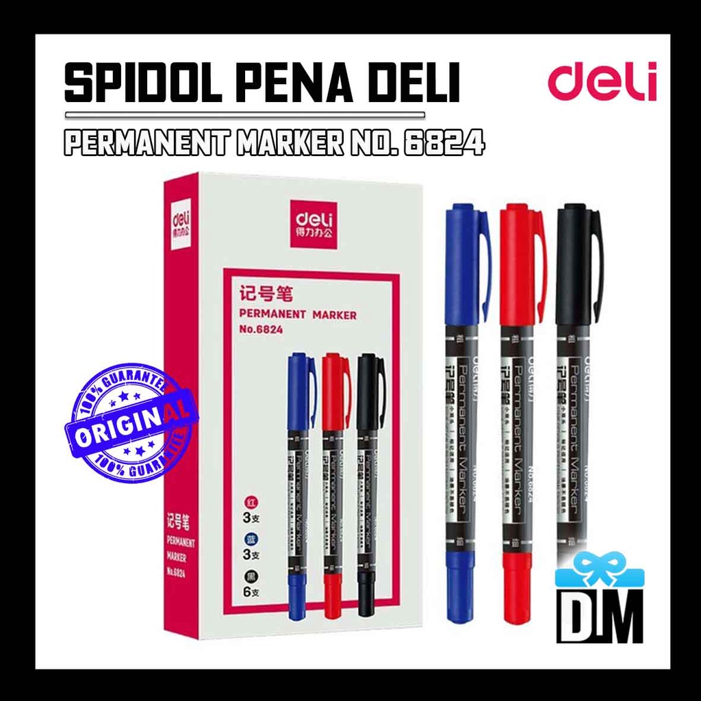 

Spidol Deli Original Permanent Menulis Menggambar Indah 2 in 1 Ujung Lancip 0.5 mm 1 mm