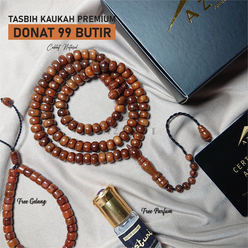 (GRATIS EMAS) TASBIH KAYU KOKKA KAUKAH Kokka Original Bersertifikat Donat/Pipih Tasbih Kayu kauka mo