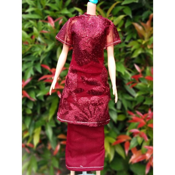 baju kebaya modern boneka berbi cewek 30cm