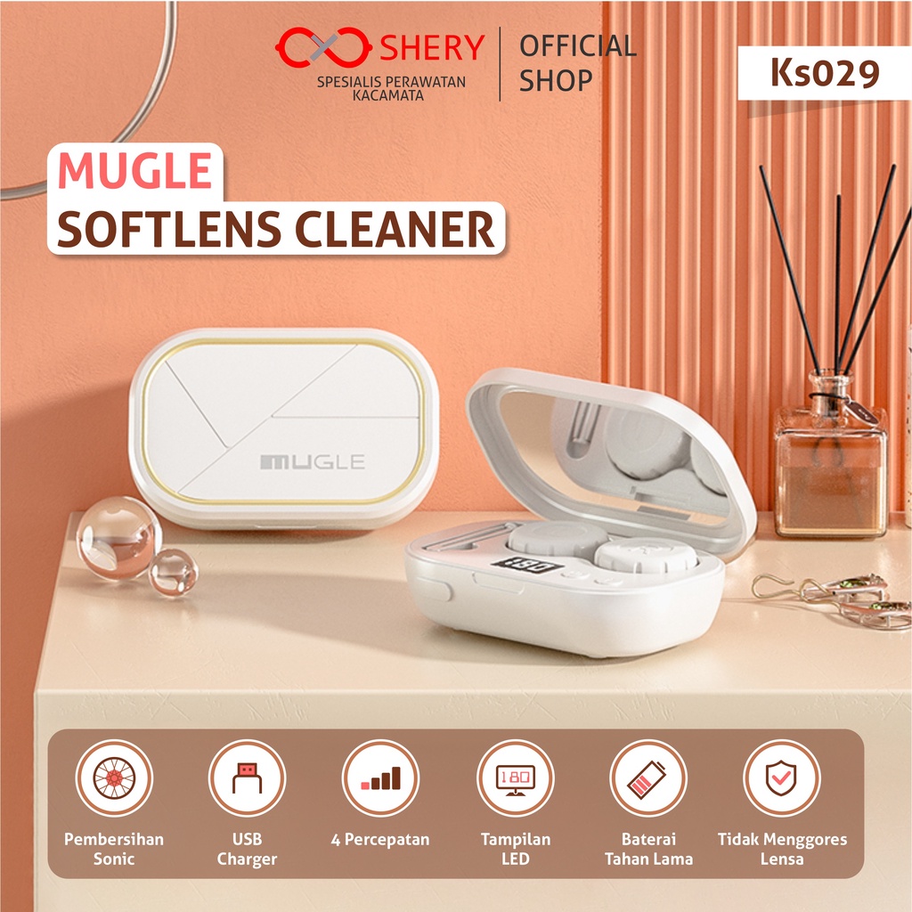 SHERY Softlens Cleaner Mugle Mesin Cuci Softlens Ultrasonic Cleaner Otomatis KS029