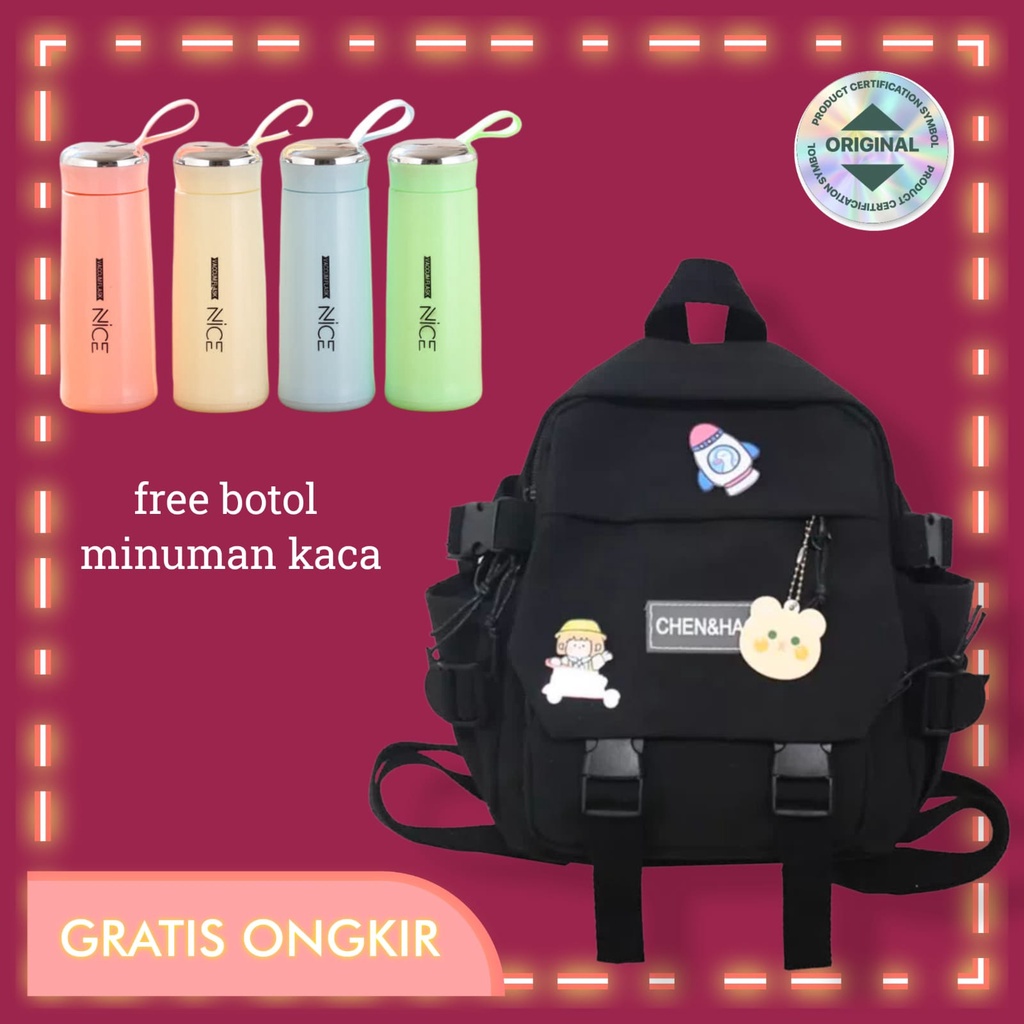 Tas Ransel Backpack Gendong Branded Batam Multifungsi Pria Wanita Cewek Remaja Dewasa Kanvas Sekolah SMA SD Fashion