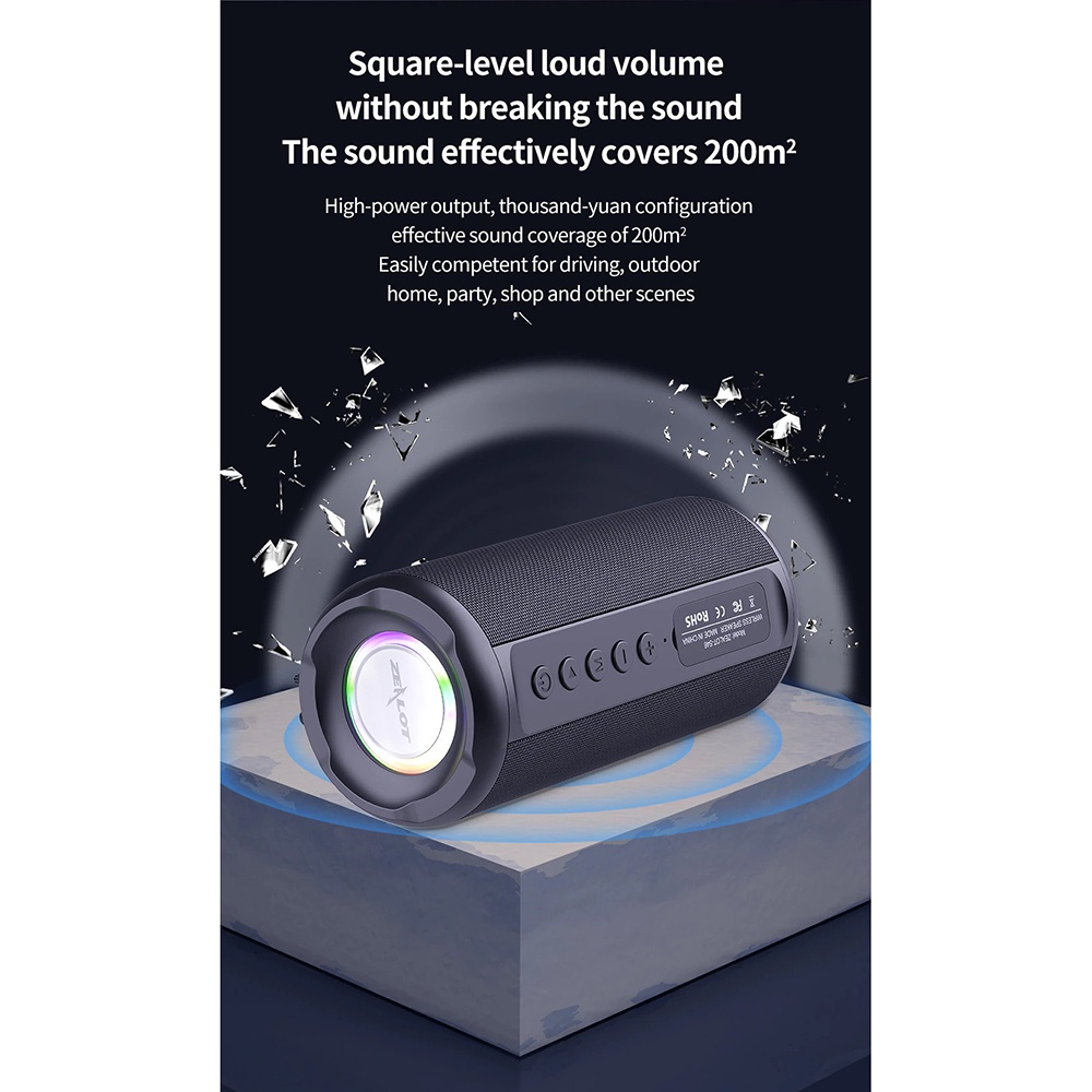 Zealot Portable Bluetooth Speaker Outdoor Waterproof - S46 - Black