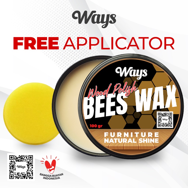 A041 | WAYS Bees Wax Wood Poles Pengkilap Furniture Kayu Meja Kursi Lemari / Beeswax - FREE Applicator