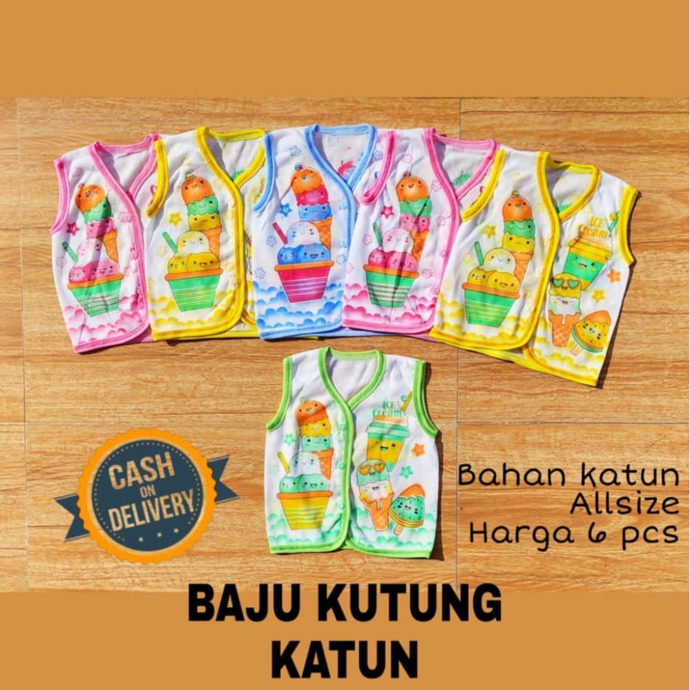 1 LUSIN (12 pcs) Baju bayi pendek KATUN halus lembut