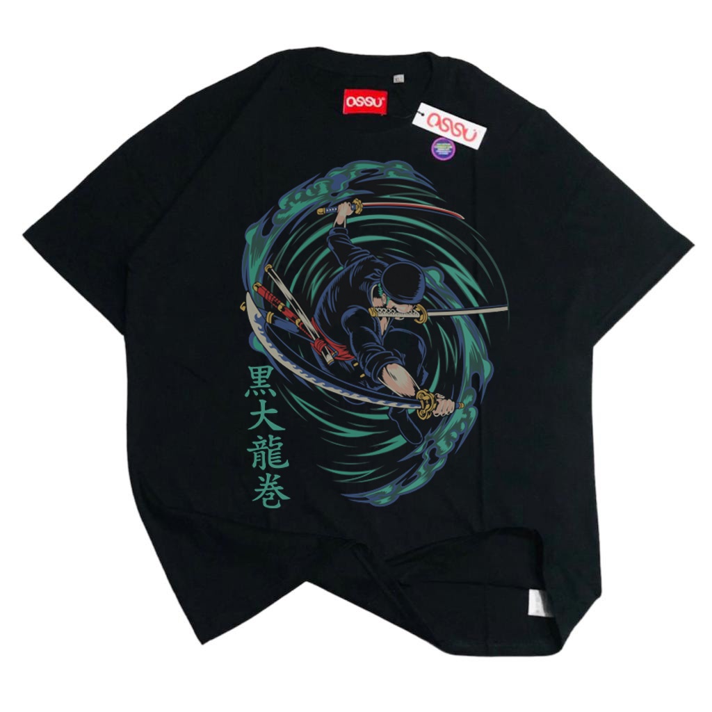 HAPI BASIC "ONE PIECE RORONOA ZORO" T-Shirt | Regular T-shirt | Stone Wash | Kaos ANIME Movie Kartun