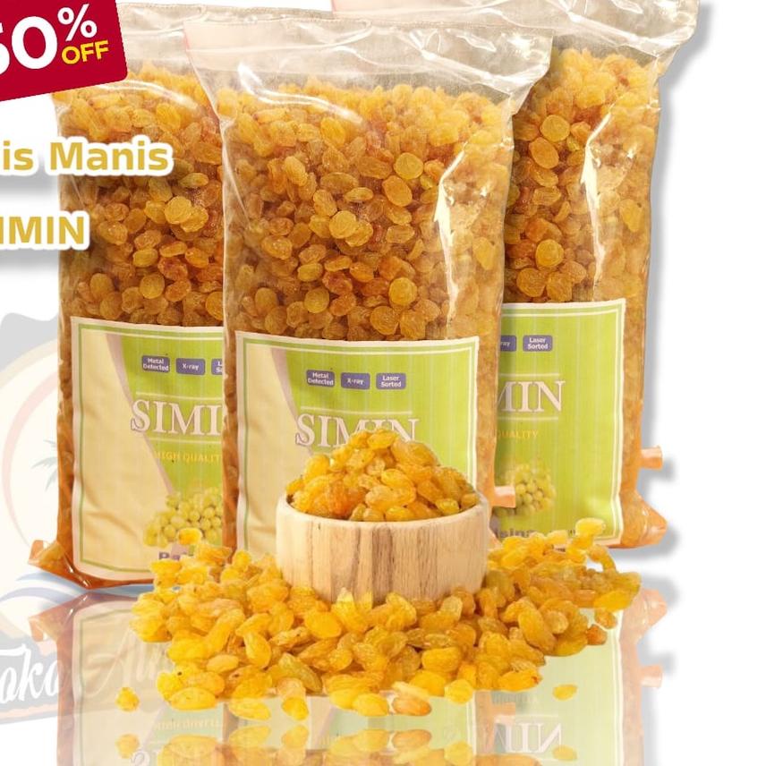 

➱ kismis manis kuning non biji/kismis simin kristal 1kg ✶