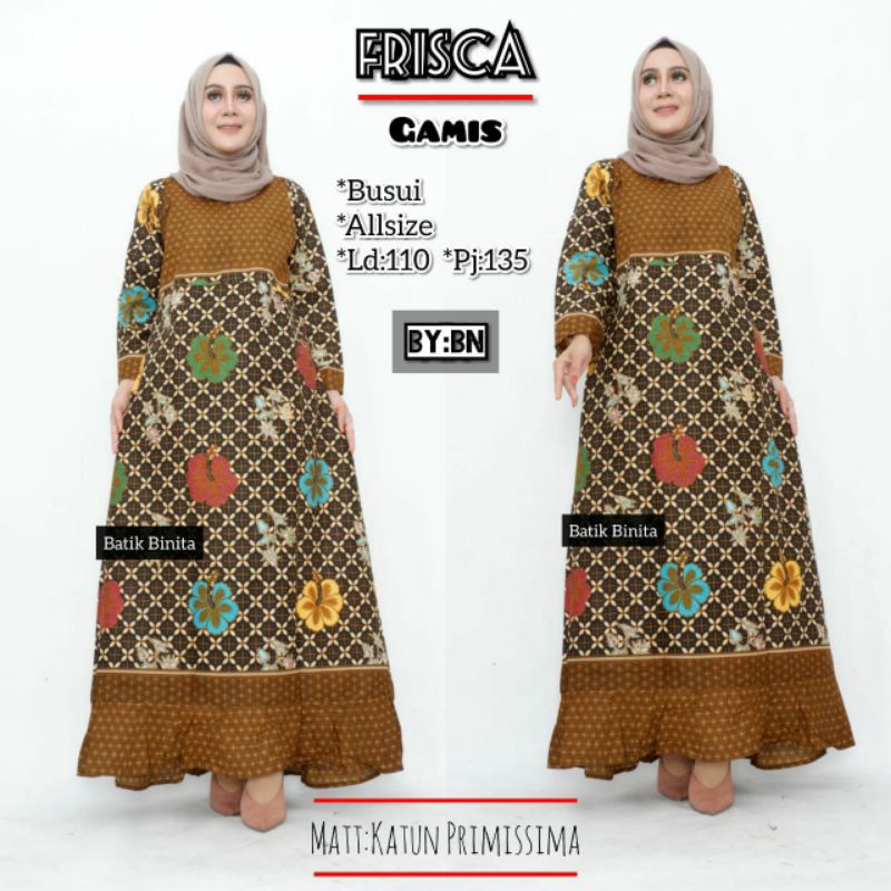 Gamis Batik Semata Kaki Rempel Bawah
