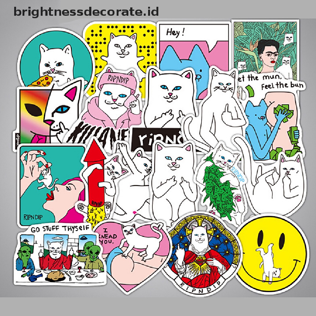 [Birth] 50pcs Stiker RIPNDIP Lucu Bom Skateboard Koper Laptop Decals [ID]