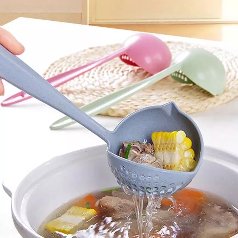 Sendok Sup Sayur Centong Kuah Saringan 2 in 1 Alat Perlengkapan Dapur