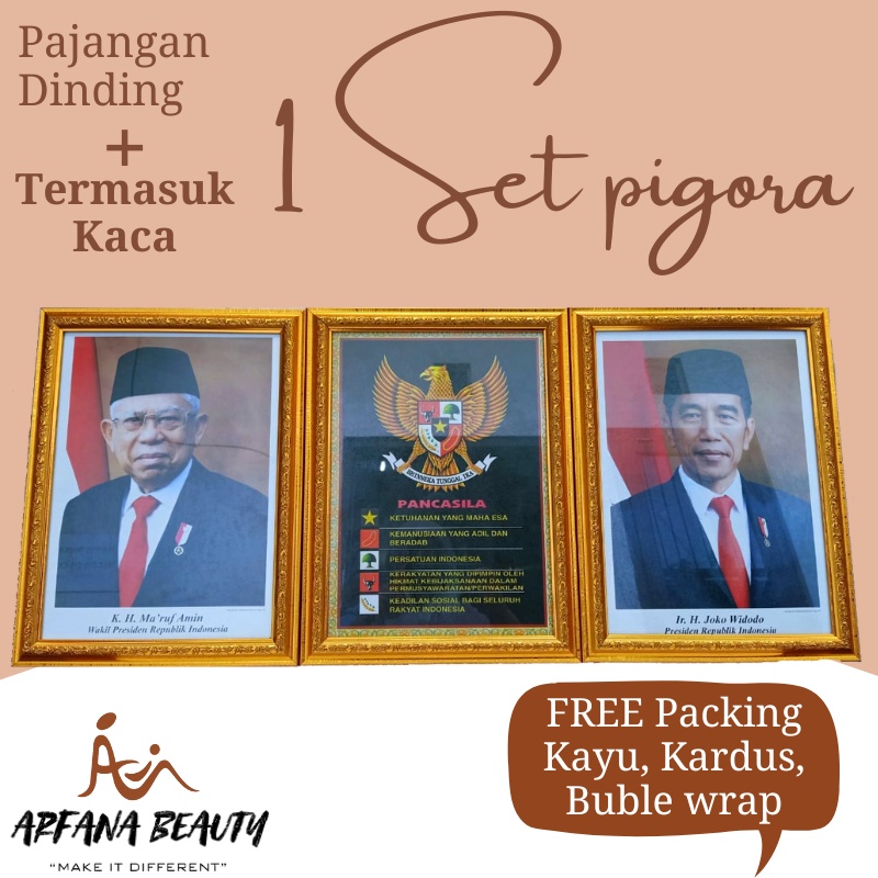 Pigora Presiden Dan Wapres Foto Presiden Pajangan Dinding Bahan Polyframe Fiber 1 Set
