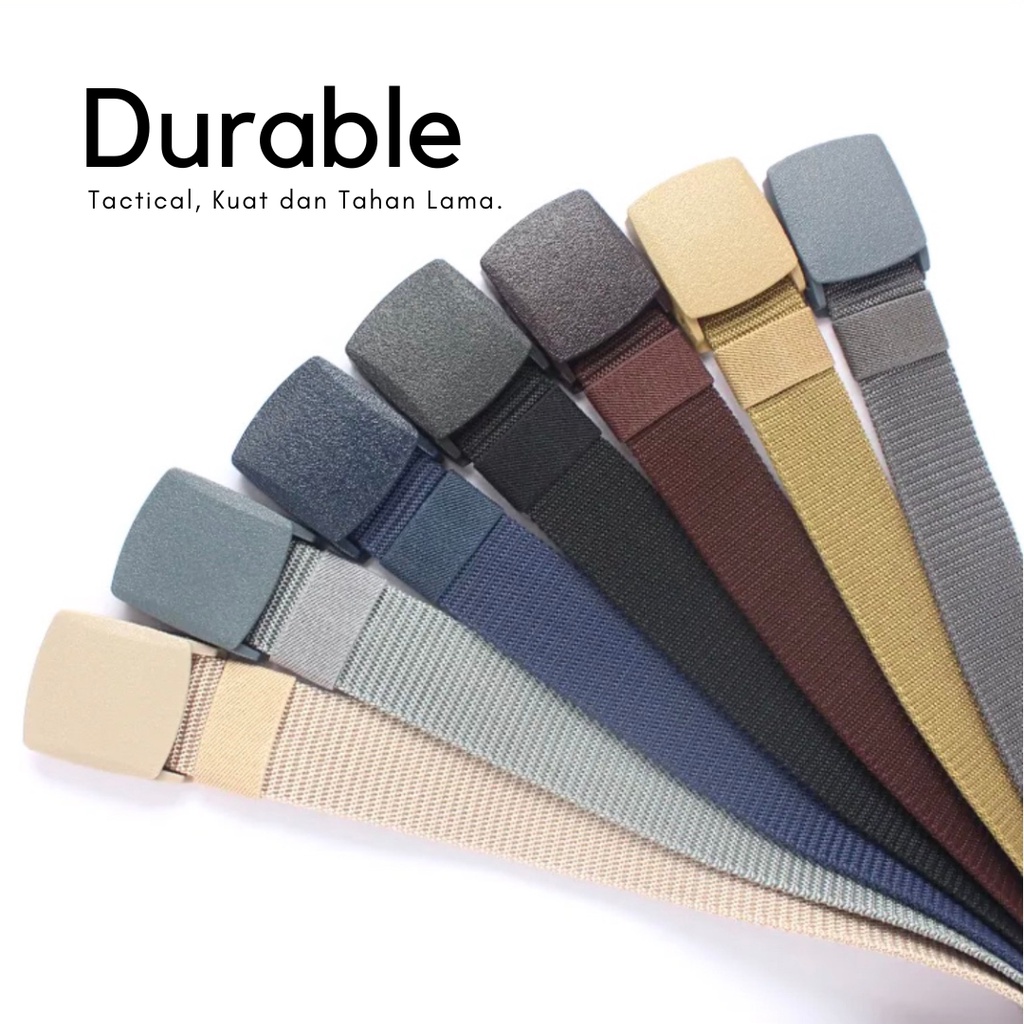 Ikat Pinggang Pria Canvas Tactical Military Belt Sabuk Pria Anti Metal Detector