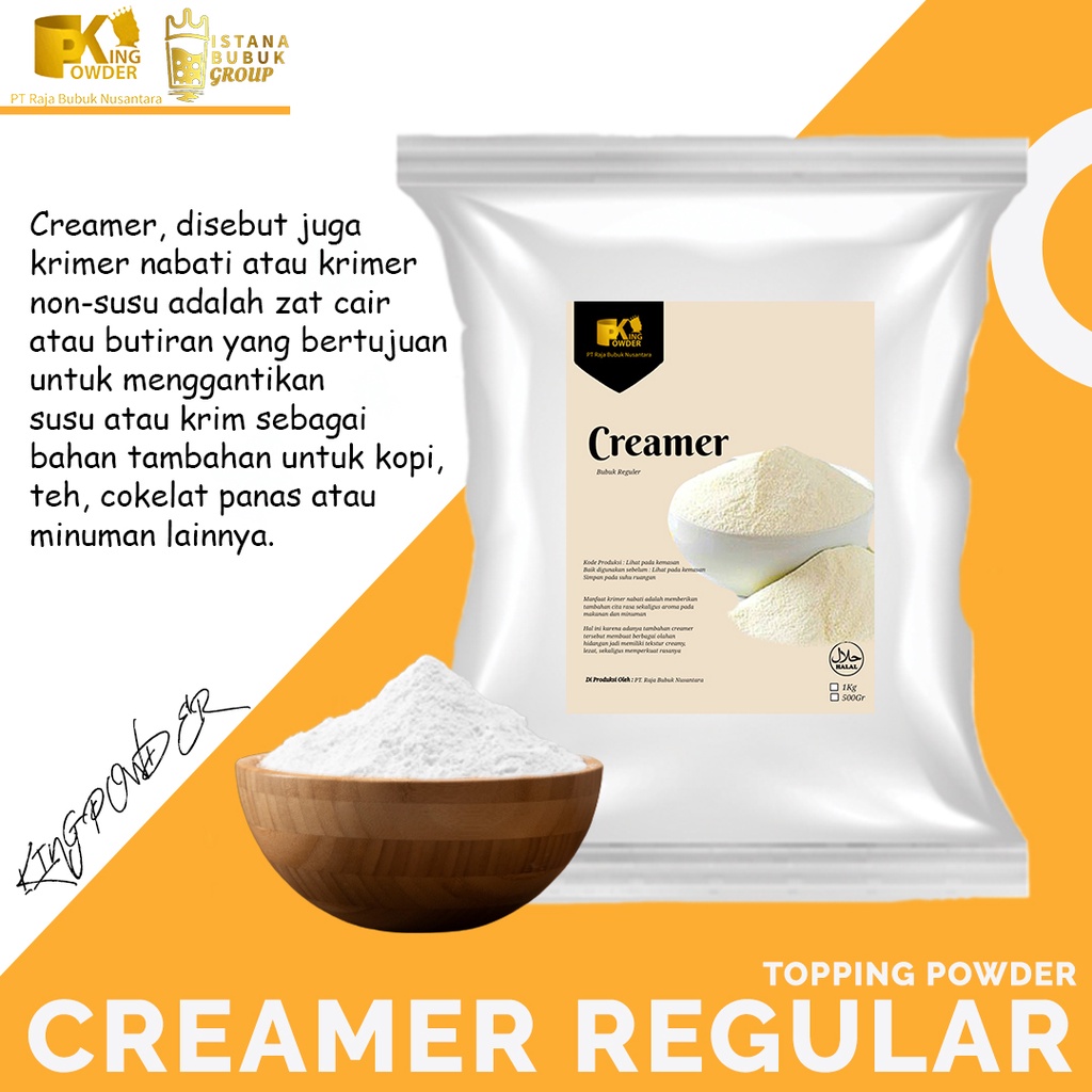 

CREAMER REGULAR BUBUK 1 KG PENAMBAH RASA CREAMY MINUMAN KRIMER REGULAR 1 KG ENAK CREAMY