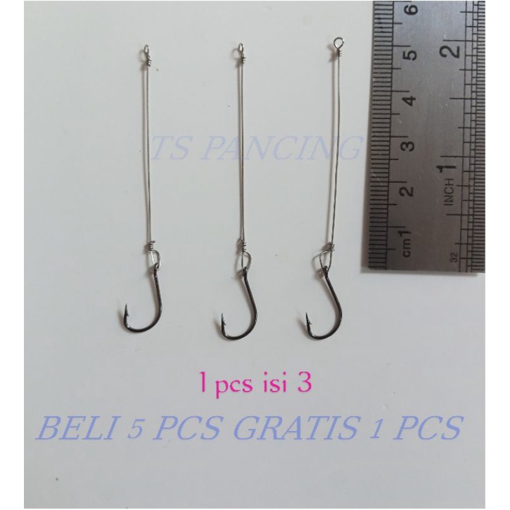RANGKAIAN 1 MATA KAIL PANCING IKAN BAWAL ISI 3 PCS NEKLINE 5 CM