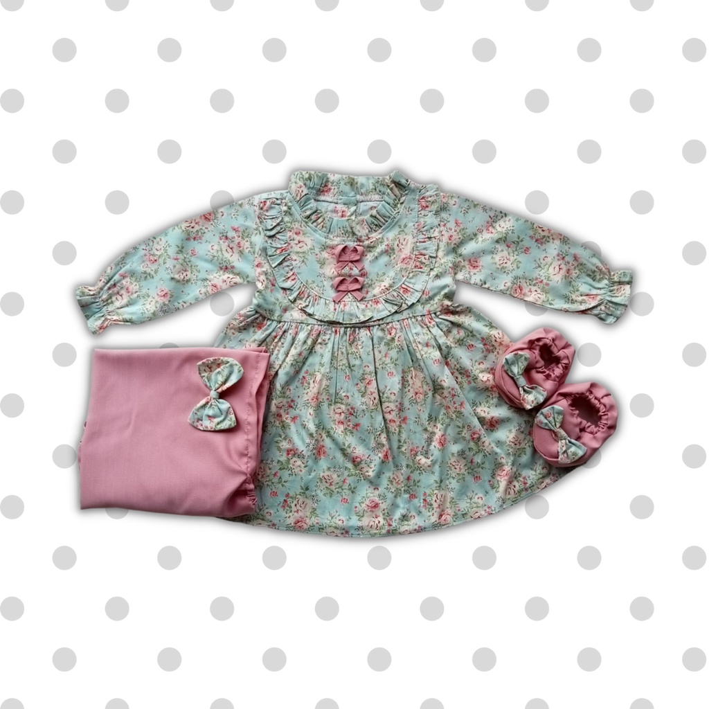 ALIKA GAMIS DRESS anak perempuan muslim  6 12 18 bulan gamis bayi baru lahir gamis set anak perempuan baju lebaran anak perempuan gamis akikah aqiqah