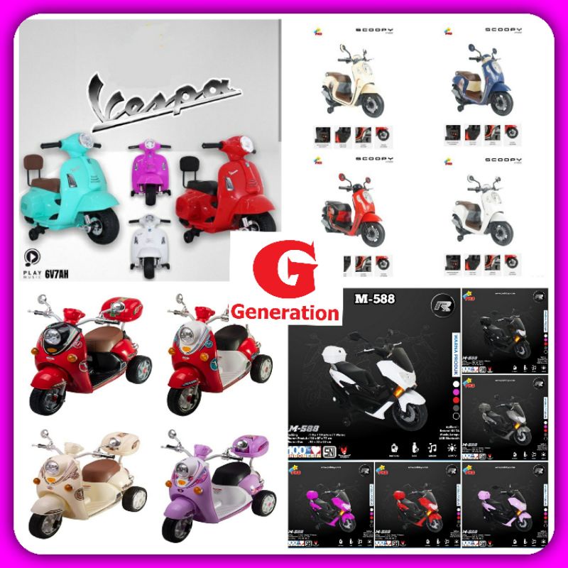 Motor Aki Anak Mainan Anak Motor - Motoran Sepeda Motor Mini Ban Karet Original PMB