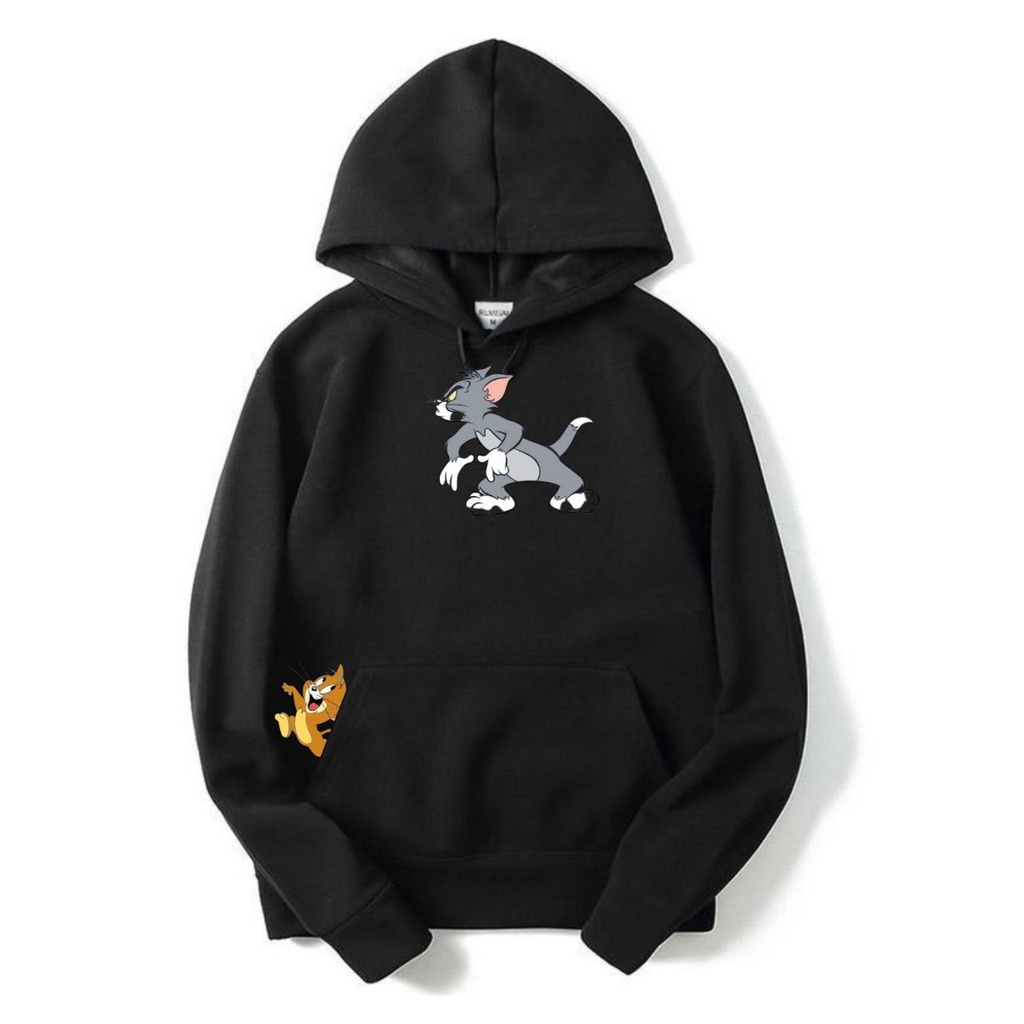 Jaket Sweater Cowok // Sweater Hoodie TOM and JERRY Full Sablon /Jaket Hoodie Unisex Remaja BISA COD