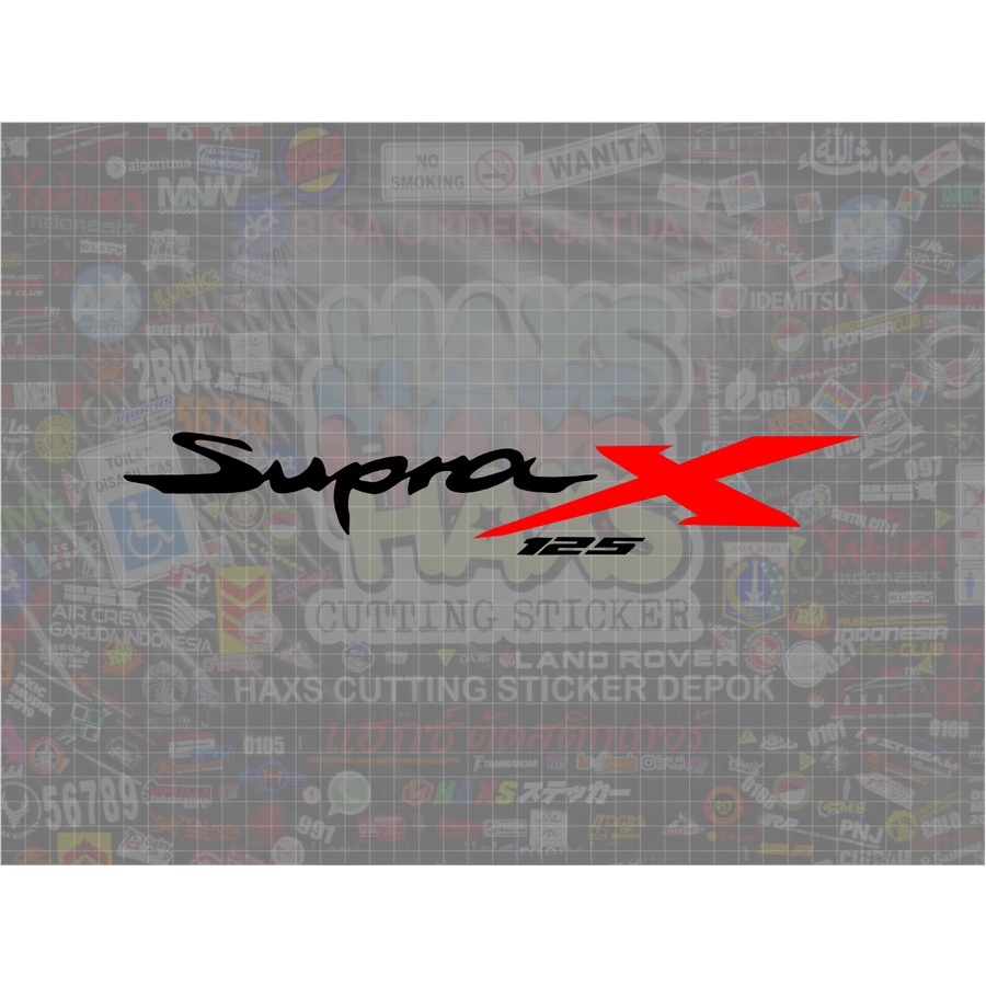 Cutting Sticker Supra X 125 V2 2 Warna Ukuran 30 Cm Untuk Motor