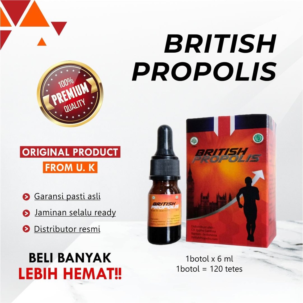 (BEST SELLER) BRITISH PROPOLIS 100% ORIGINAL BPOM &amp; HALAL TANPA EFEK SAMPING TERBUKTI KLINIS