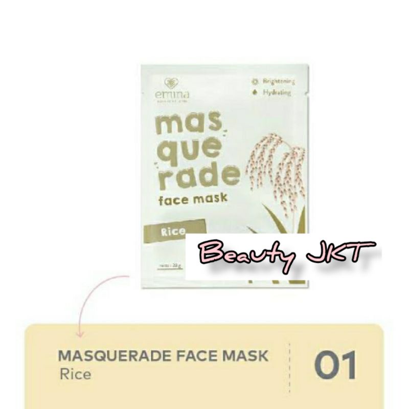 Emina Masquerade Sheet Mask Masker Wajah Rice 23g