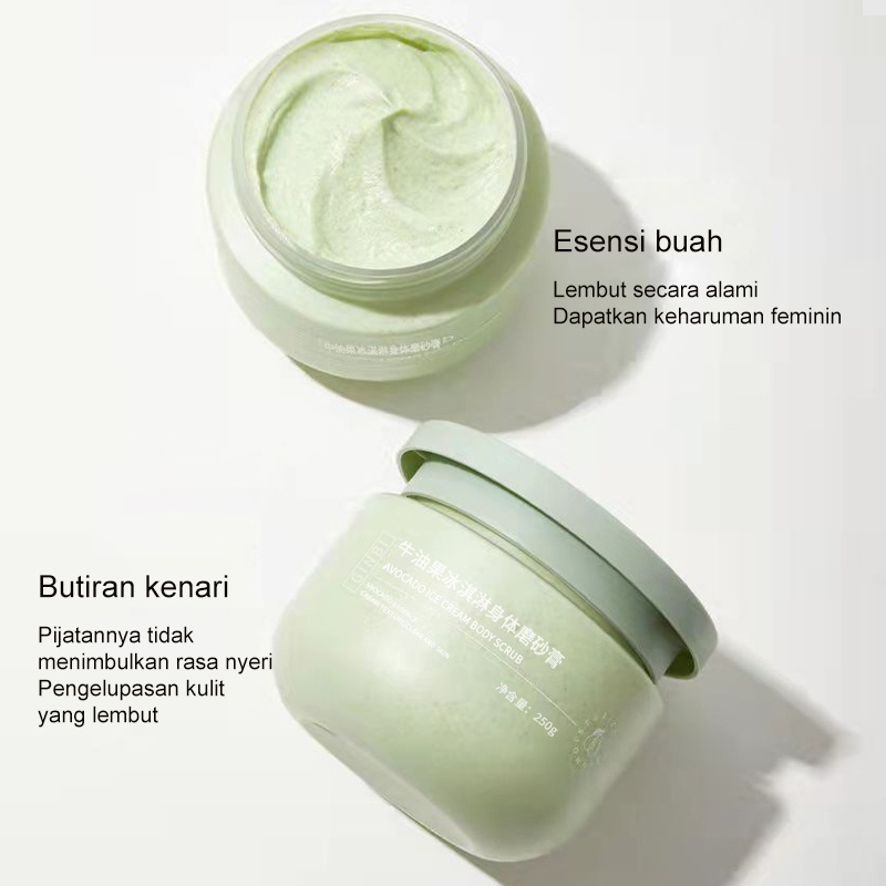 Scrub Cream Scrub Butt Body 250g Butt Eksfoliasi Scrub Pemutih Scrub Alpukat Mengeksfoliasi Dan Meremajakan Kulit Mencerahkan Kulit Mengurangi Kusam