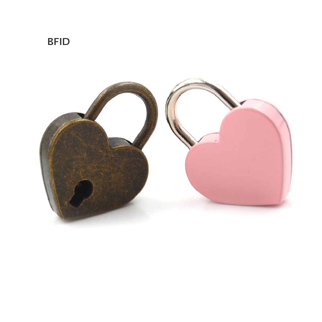 [BFID] Gembok Mini Love Bentuk Hati Padlock Tiny Luggage Bag Case Lock Dengan Kunci [ID]