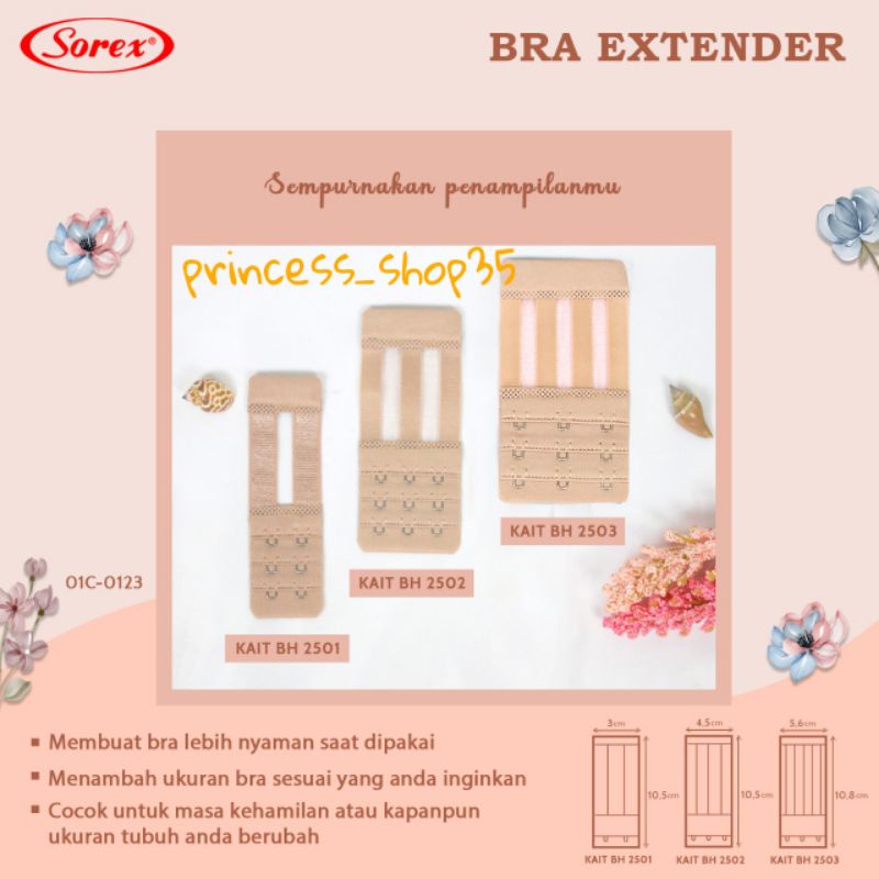 Sambungan Tali BH Sorex / Penyambung Kait Bh/ Bra Extension/Kait Dua dan Kait Tiga original