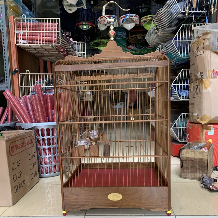 Kandang Burung Sangkar Kandang Kotak Cms Jati Natural Doff No 2