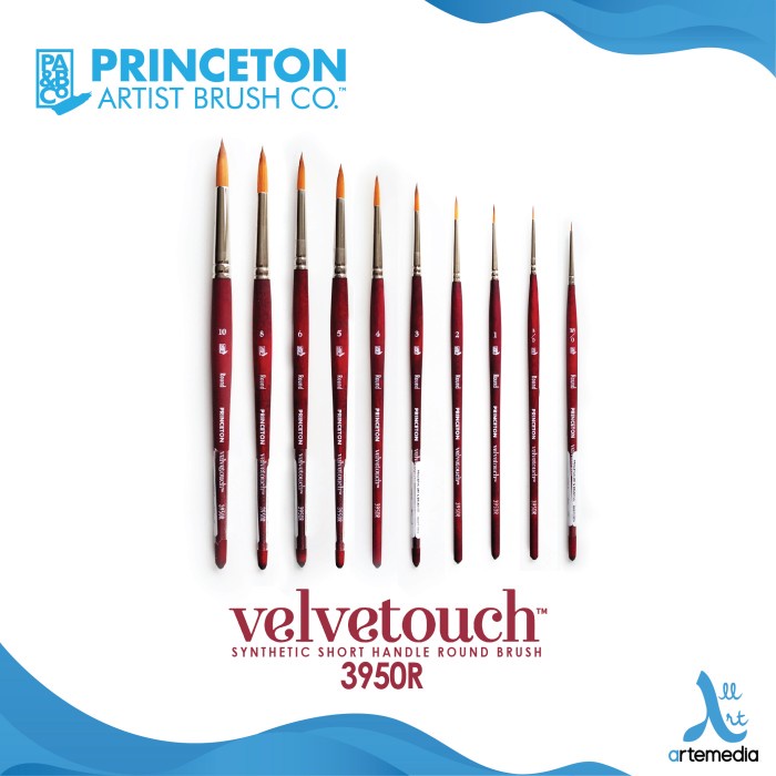 

Kulu Kuas Lukis Princeton Velvetouch 3950R Round Synthetic Brush Sh
